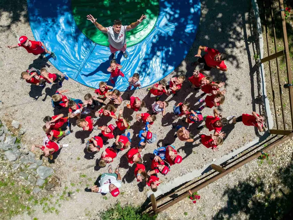 Aerial view of a group at Adrenalin Park Crikvenica
