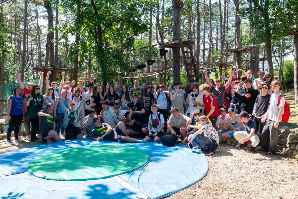 Large group of guests in action at Adrenalin Park Crikvenica